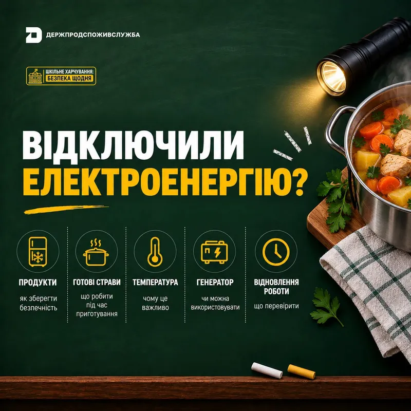 Відключили світло під час приготування шкільного обіду: що робити?