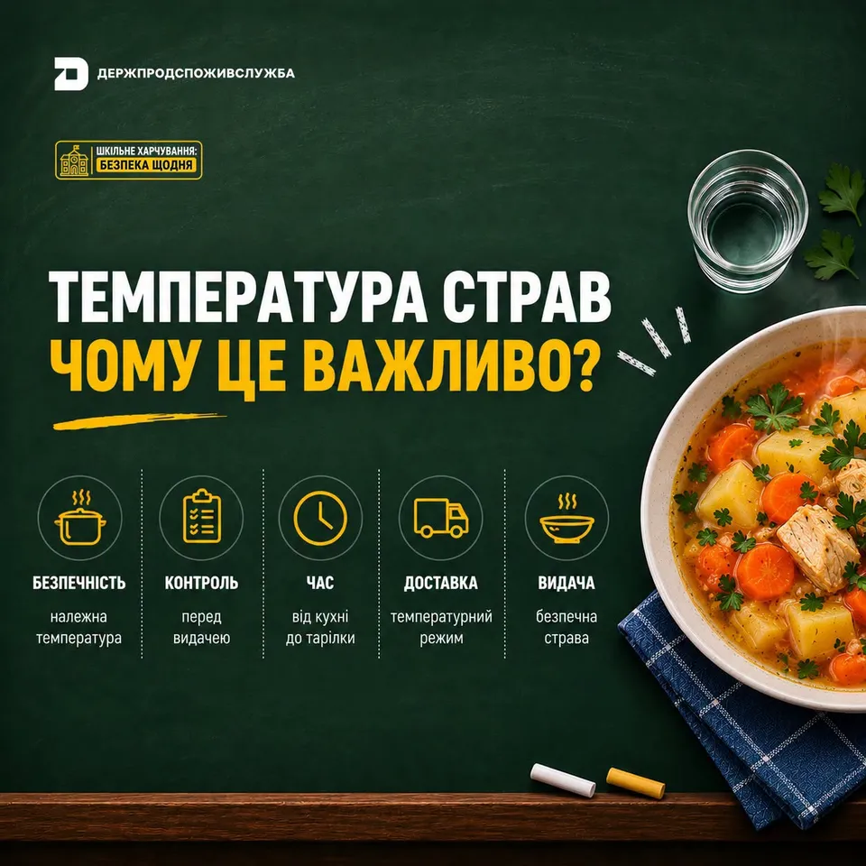 Шкільне харчування: чому важливо контролювати температуру готових страв?