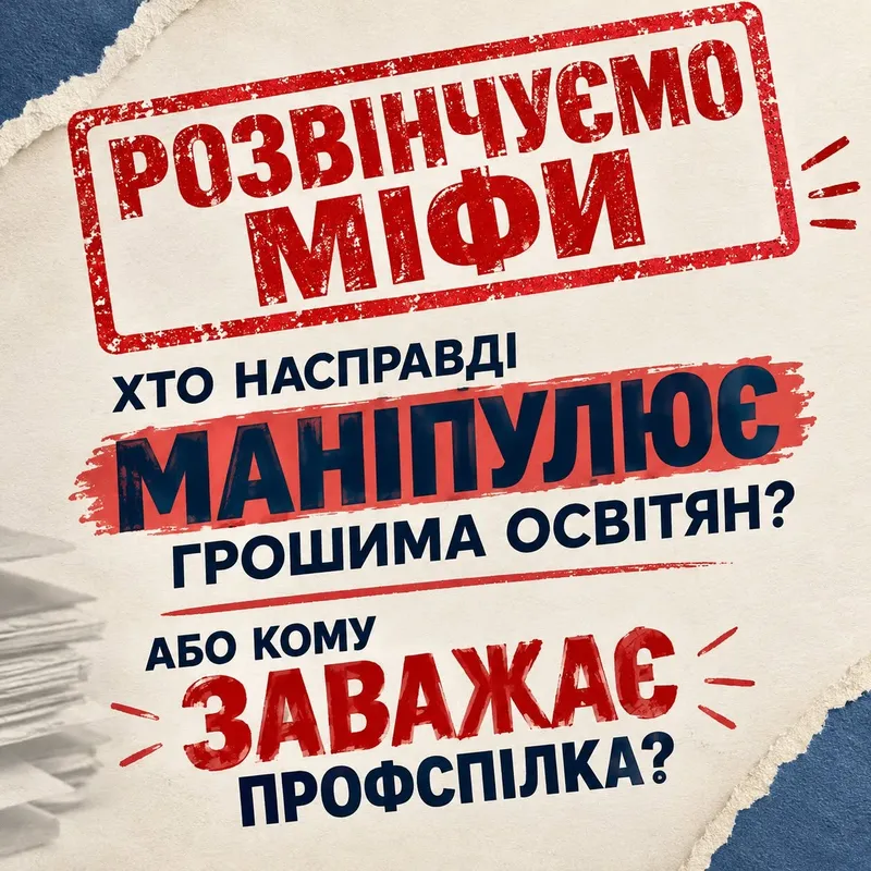 Хто насправді маніпулює щодо грошей освітян, або Кому заважає профспілка?