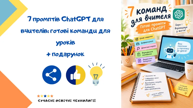 7 промптів ChatGPT для вчителів: готові команди для уроків