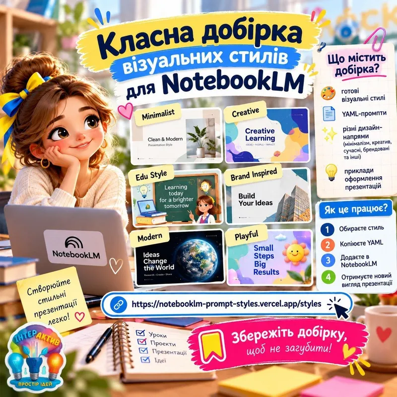 Добірка візуальних стилів для NotebookLM