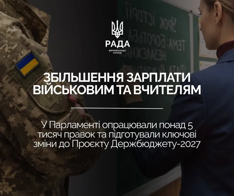 Збільшення фінансування освіти, оборони, медицини – серед ключових поправок до Бюджету-2027